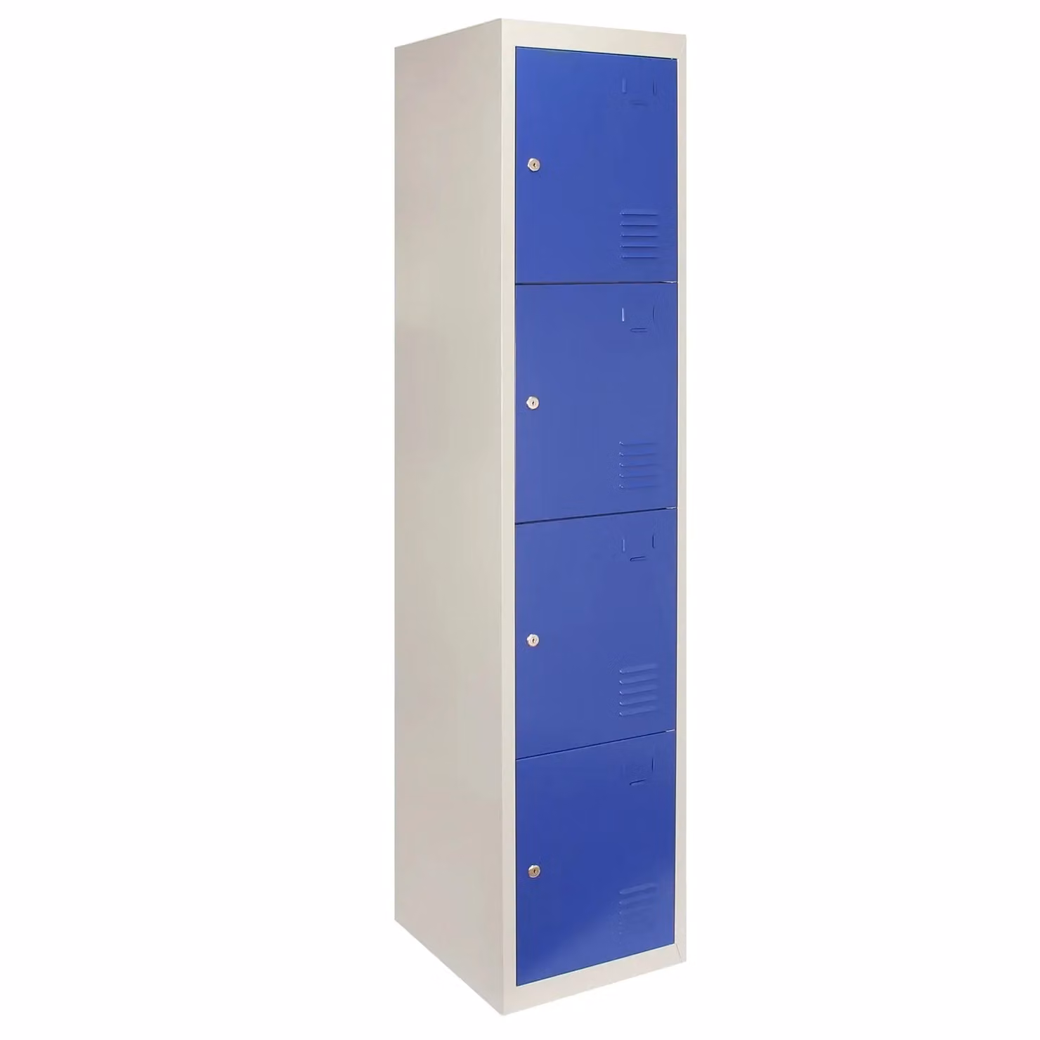 Monstershop Set of 3 Metal Storage Lockers with Four Hinged Doors, Blue, H 180 cm x W 45 cm x D 38 cm – 2