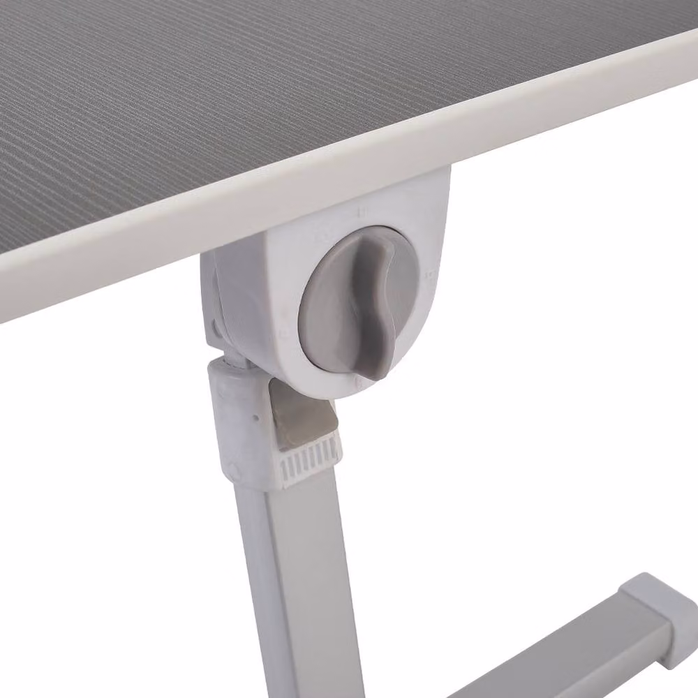 Living and Home Foldable Height-Adjustable Laptop Bed Table with Movable Stop Bar and Tablet Slot in Dark Grey – 5