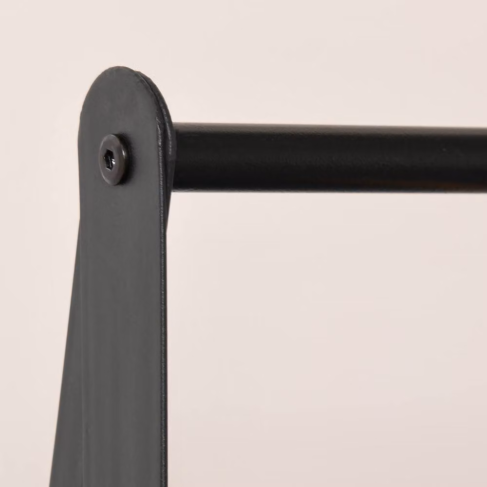 STILVORA Modern Clothes Rail with 2 Shelves in Natural and Black – 4
