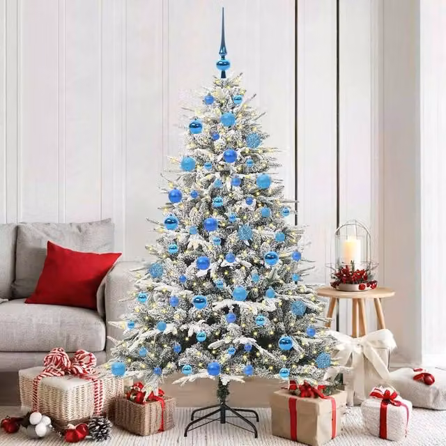 Berkfield Home Pre-lit Artificial Christmas Tree with Ball Set, Green, Height: 180 cm