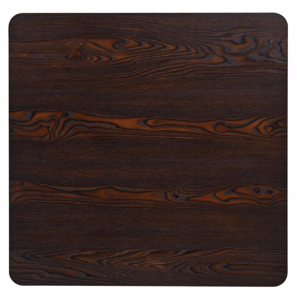 Berkfield Home Bistro Table in Dark Ash Brown, MDF and Steel, W/D/H: 80 x 80 x 75 cm – 3