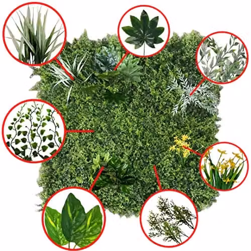Best Artificial Green Living Wall Hedging Garden Panel Mat, W x W: 100 x 100 cm – 3