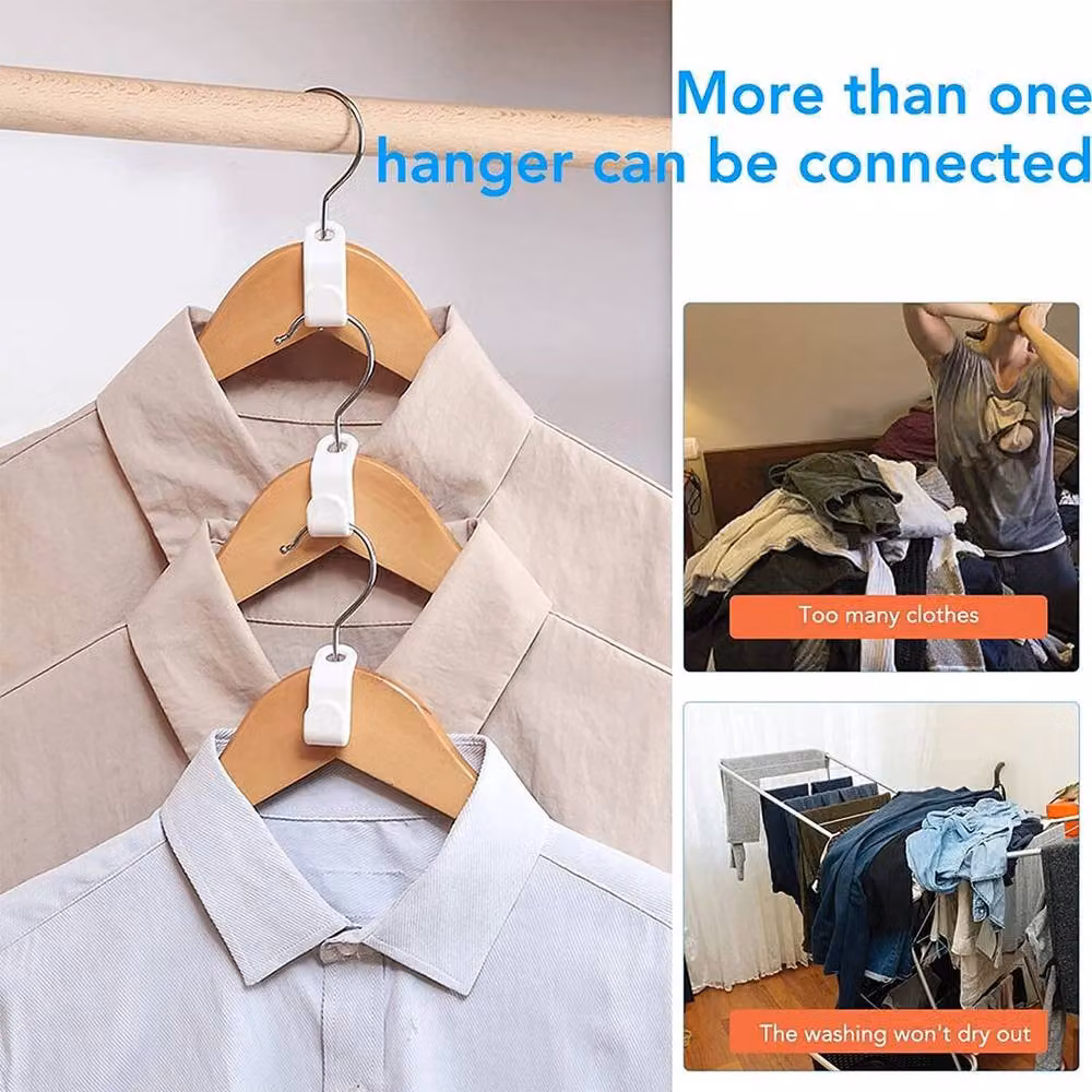 PAWNORA 50pcs Clothes Hanger Connector Hooks, White – 3
