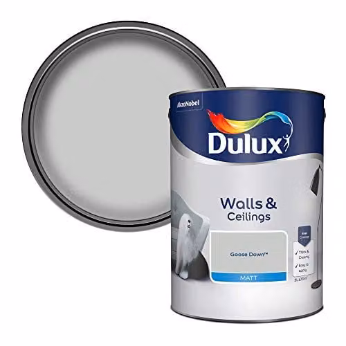 Dulux Matt Emulsion Paint for Walls and Ceilings, Goose Down, 5 l