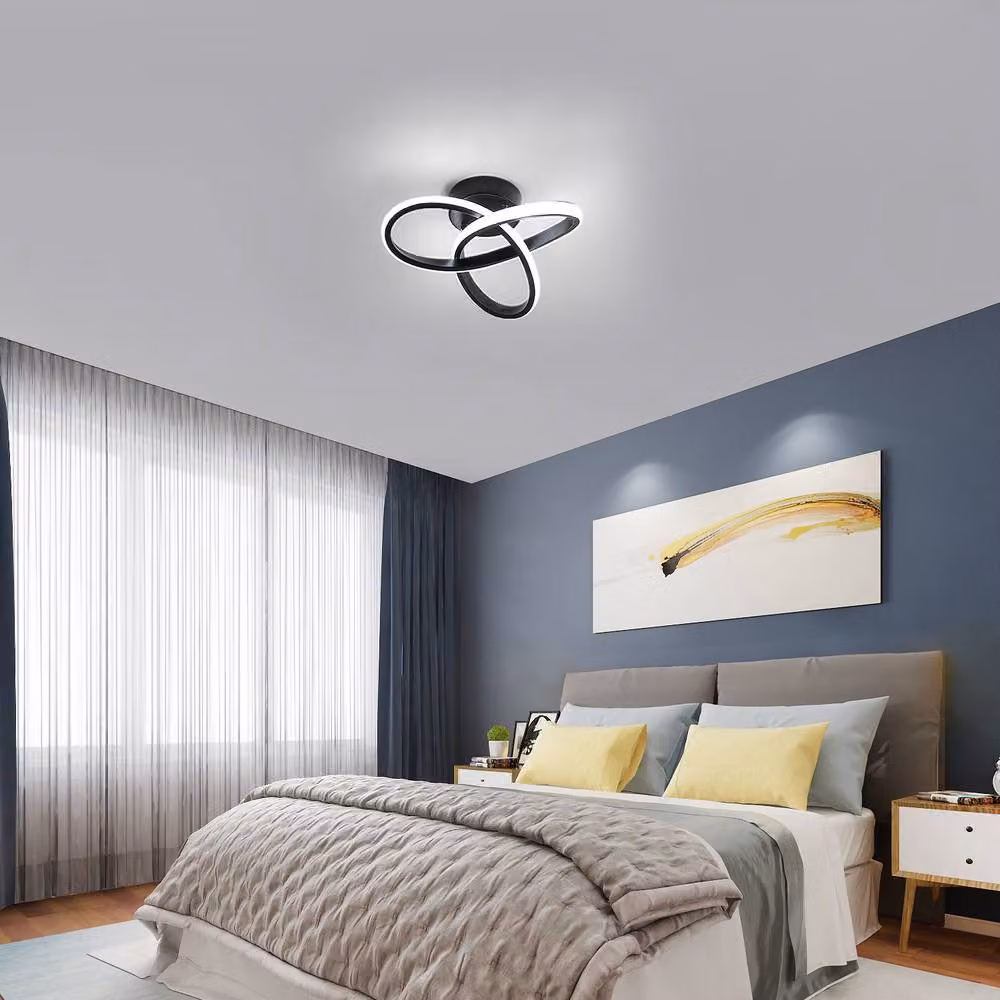Pheashine Modern 22W LED Flower Ceiling Light in True Black – 3