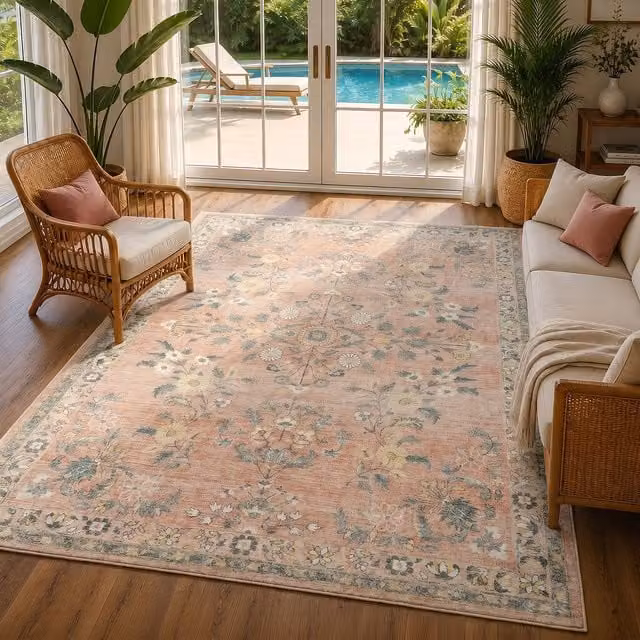 Livabliss Erin Traditional Boho Living and Dining Rug in Green, Grey and Sand, W: 160 cm, D: 230 cm – 1
