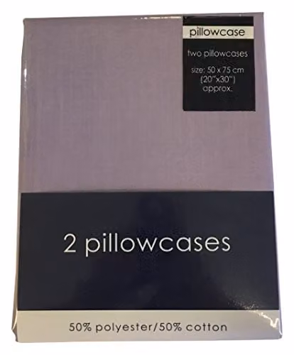 Rapport Easycare Non-Iron Polycotton Housewife Pillowcase Pair in Purple, W/H: 75 x 50 cm – 2