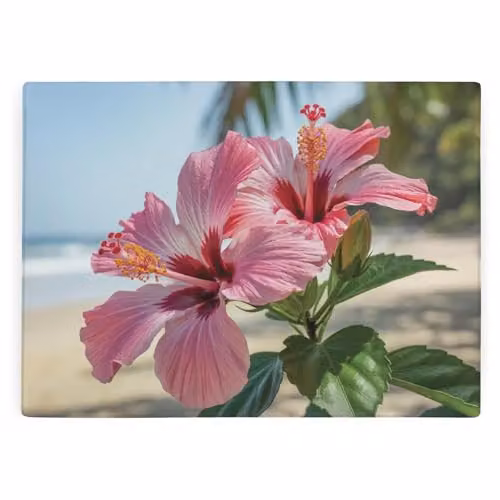 Purely Home Pink and Sand Rectangular Glass Worktop Protector with Non-Slip Feet – 1