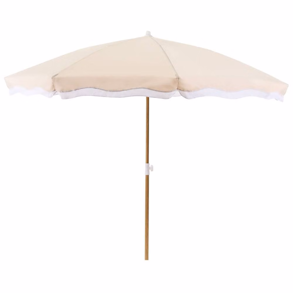 Wyld and Coco Garden Market Parasol in Beige with Steel Pole – 2