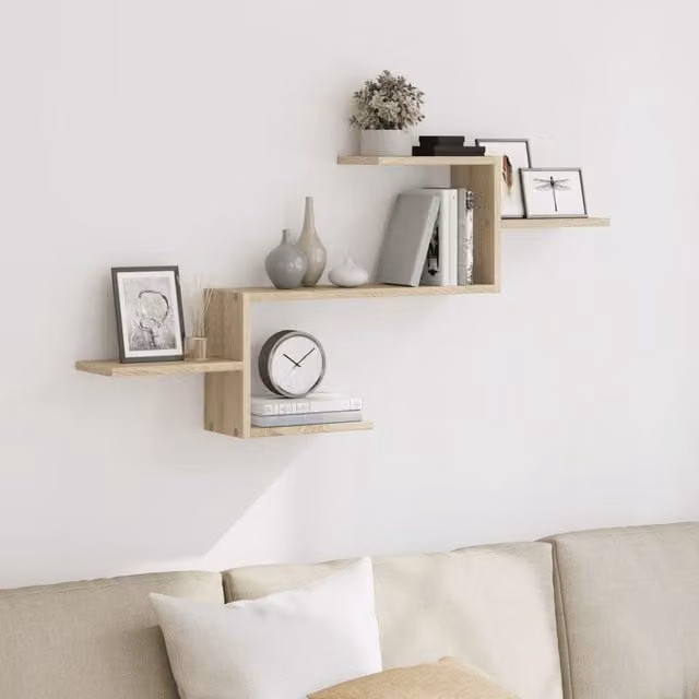 Berkfield Home Sonoma Oak Wall Shelf, Brown, W: 104 cm, D: 49 cm, H: 15 cm
