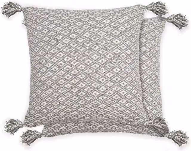 NewEdgeBlinds Graphic Modern Square Cotton Cushion Cover in Grey
