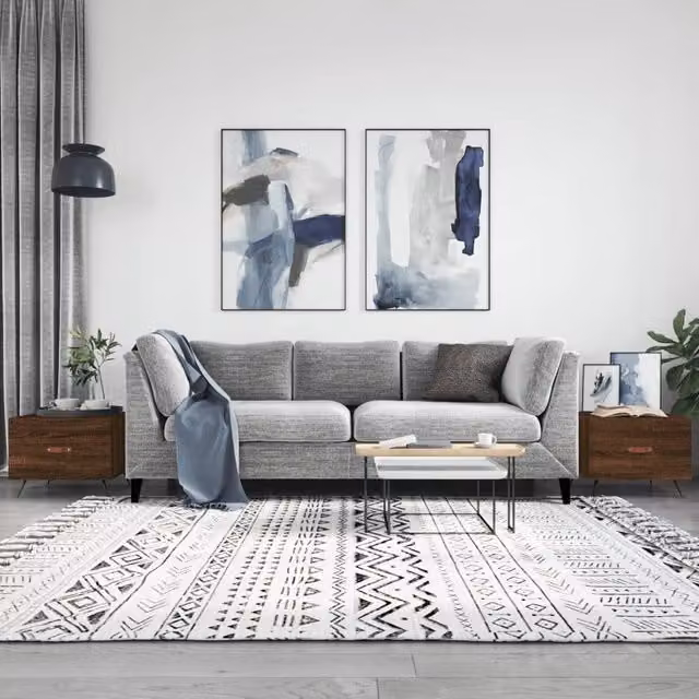 Berkfield Home Set of 2 Brown Oak Coffee Tables, W/D/H: 50 x 50 x 40 cm – 1