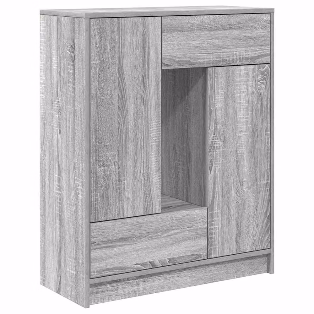 Berkfield Home Sideboard with Drawers and Doors in Grey Sonoma, W/D/H: 73 x 31 x 90 cm – 2