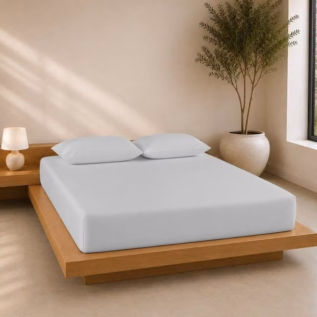 Lazzaro Home Exclusive Microfibre Fitted Sheets in Light Grey, Super King, W/D/H: 180 x 200 x 40 cm – 1