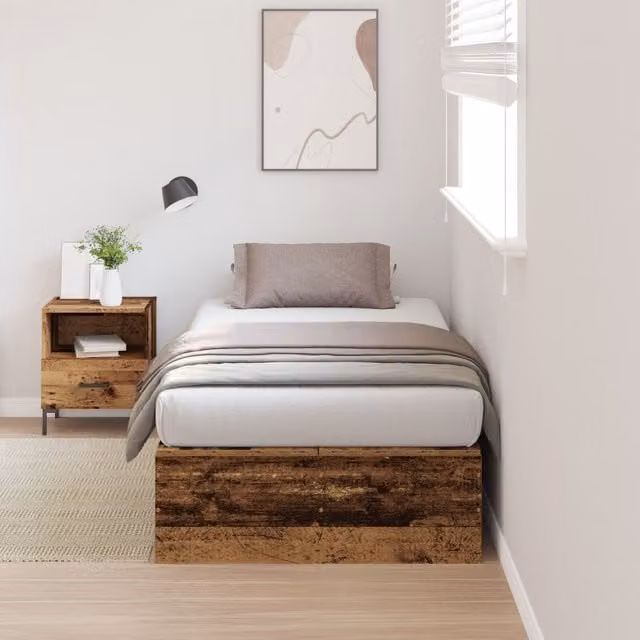 Berkfield Home Rustic Solid Pine Storage Bed Frame with Drawers, Brown, W/D/H: 100 x 200 cm