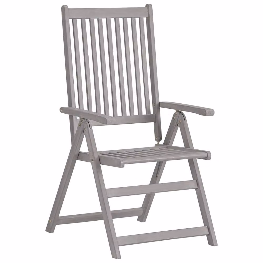 Berkfield Home 5 Piece Extendable Garden Dining Set in Grey Solid Acacia Wood