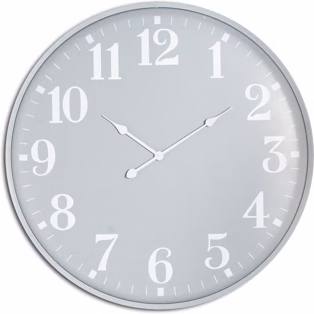 Love Lace Ashmount Large Round Analog Wall Clock in Grey and Black – 1