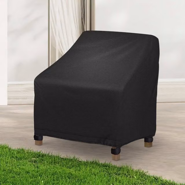 Breeins Set of 2 Black Waterproof Polyester Outdoor Furniture Covers, W/D/H: 80 x 92 x 85 cm