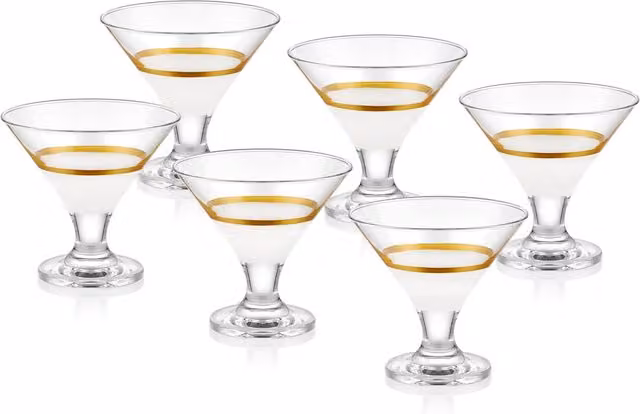 The Mia UK Mia Snow Series Dessert Glasses in Gold and White