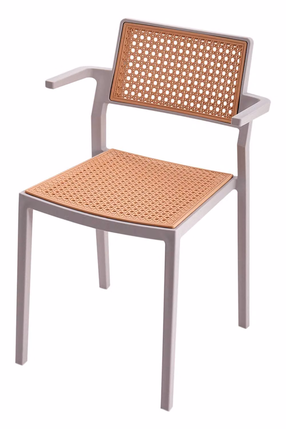 Garden Sanctuary Set of 4 Grey Pseudo-rattan PP Dining Chairs with Armrests – 3