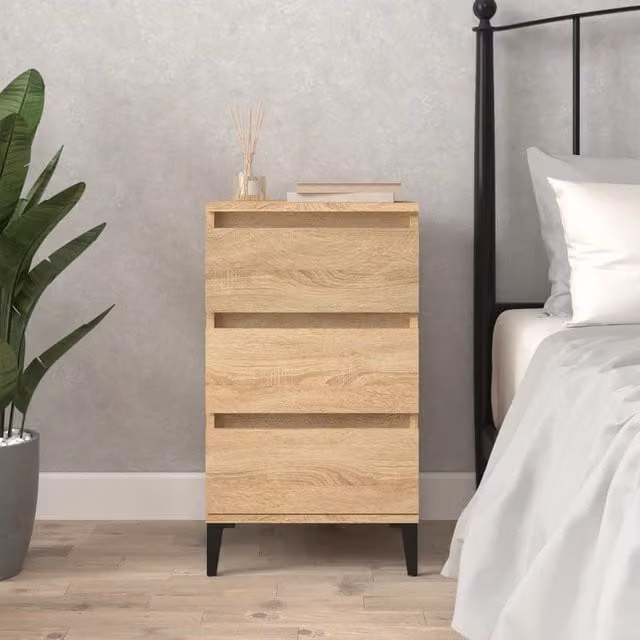 Berkfield Home Bedside Cabinet in Sonoma Oak Brown, W/D/H: 40 x 35 x 70 cm – 1