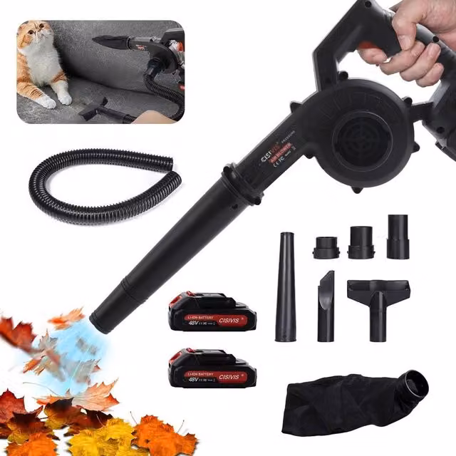 EONLION 2-in-1 Cordless Leaf Blower with Rechargeable Battery, Black – 1