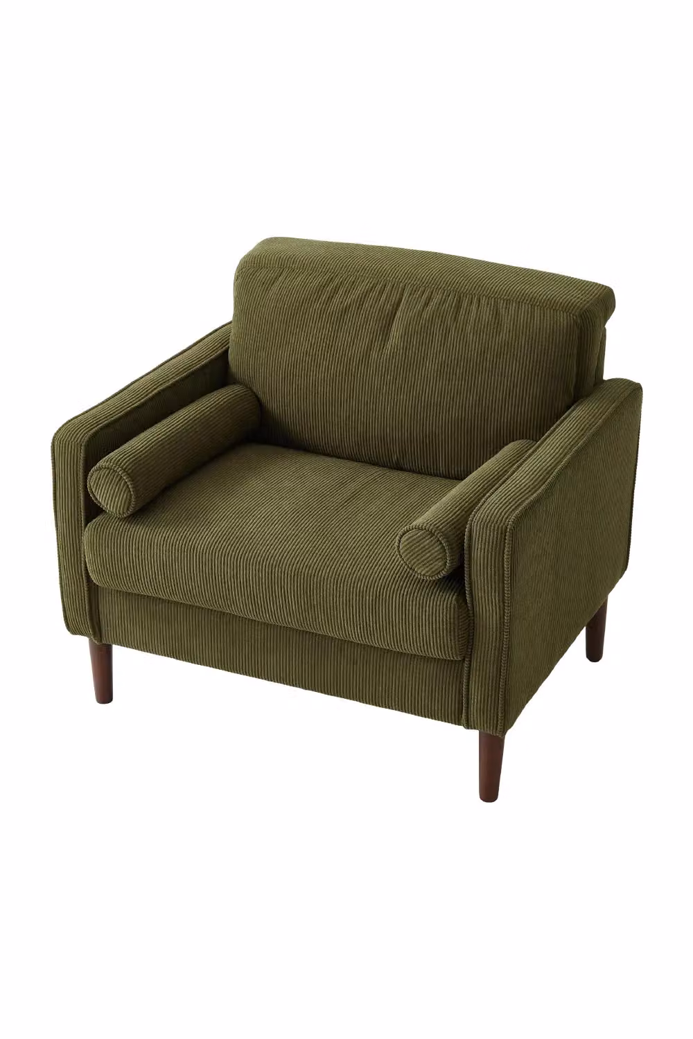 Living and Home Green Corduroy Upholstered Single Sofa Armchair – 2