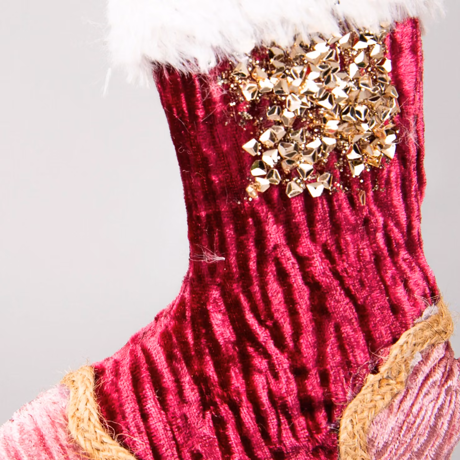 Shatchi Pink, Red and White Striped Christmas Stocking Hanging Pendant, 15 cm – 4