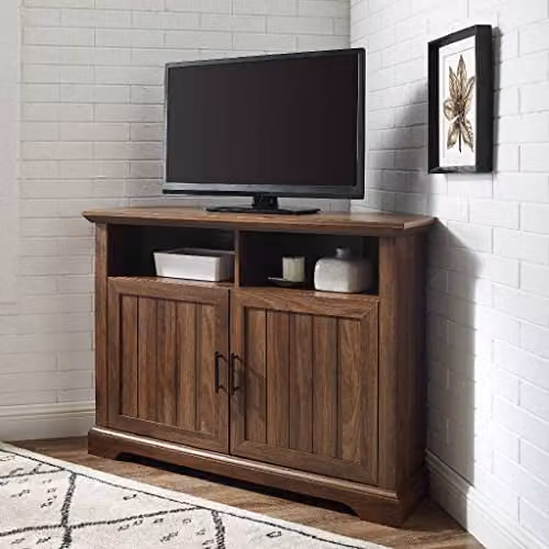 Centurion Supports SAVANNAH Luxury 6-Shelf Walnut TV Cabinet for Flat Screens up to 50-inches, Brown, W/D/H: 112 x 40 x 81 cm – 1