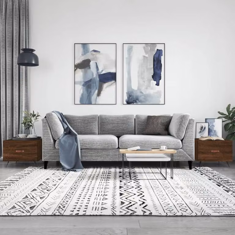 Berkfield Home Set of 2 Brown Oak Coffee Tables, W/D/H: 50 x 50 x 40 cm