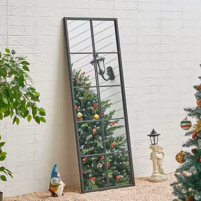 Livingandhome Modern Rectangular Black Wall Mirror