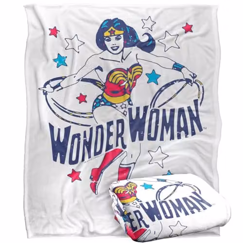 LOGOVISION Wonder Woman DC Stars Super Soft Silky Touch Fleece Throw Blanket, Multicolour, W: 127 cm x L: 152.4 cm