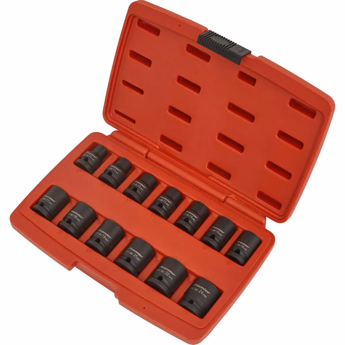 Loops 13 Piece 1/2 inch Sq Drive 12-Point Impact Socket Set in Black and Multicolour Chrome Molybdenum Steel – 2