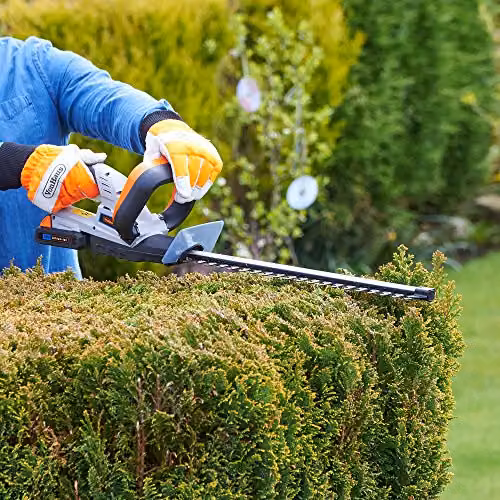 VonHaus 20V Max Cordless Reciprocating Hedge Trimmer with Rechargeable Battery and Charger, Grey, Black and Orange – 5