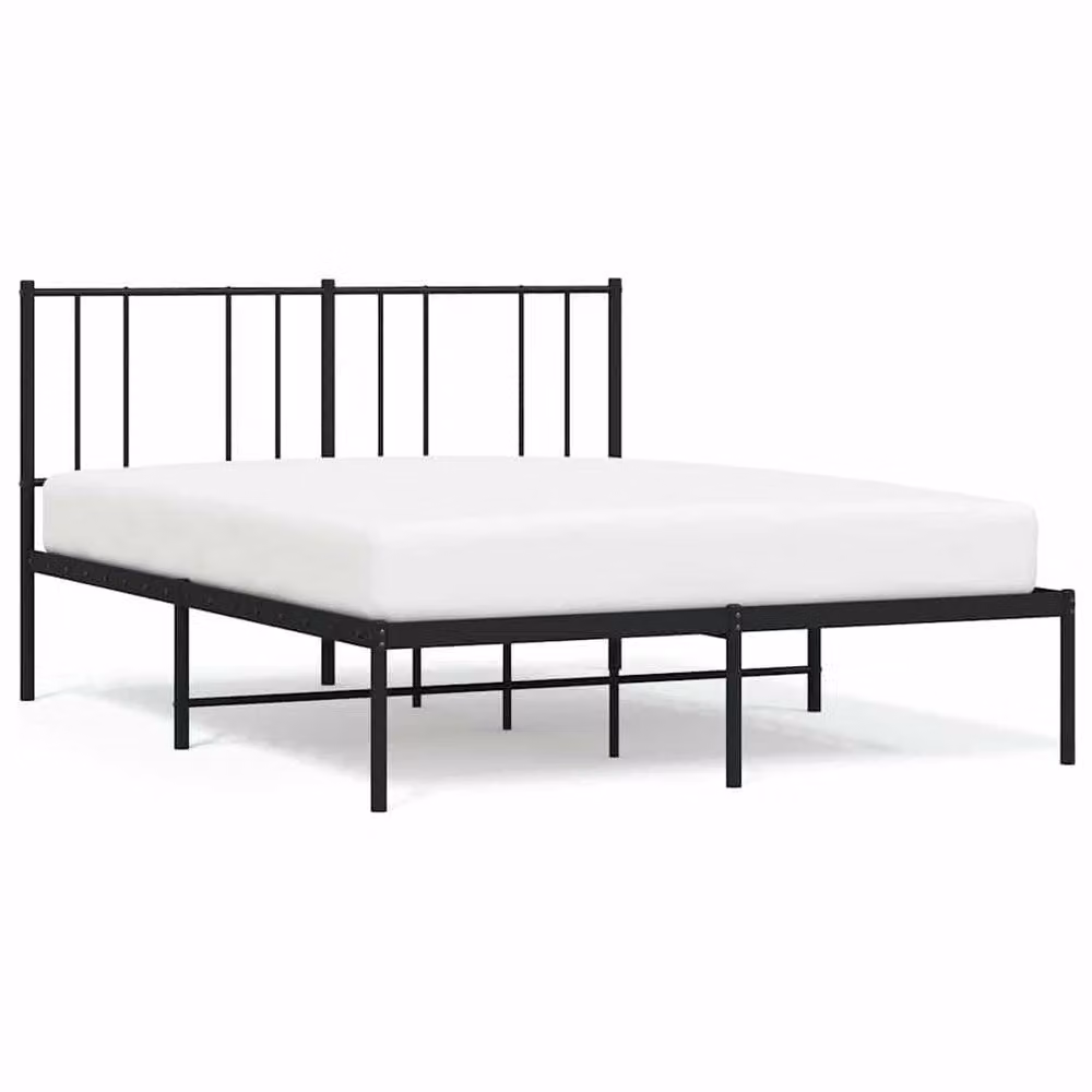 Berkfield Home Metal Bed Frame with Headboard in Black, W/D/H: 150 x 200 cm – 2