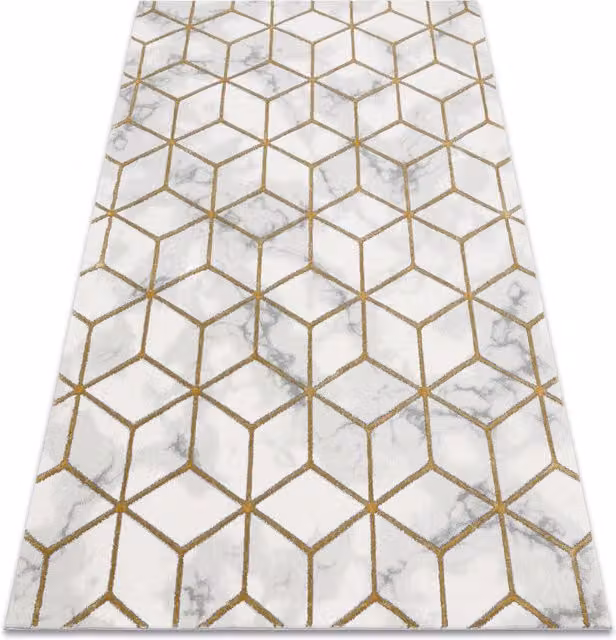 RugsX Emerald Geometric Rug in Yellow and White, W: 140 cm, L: 190 cm