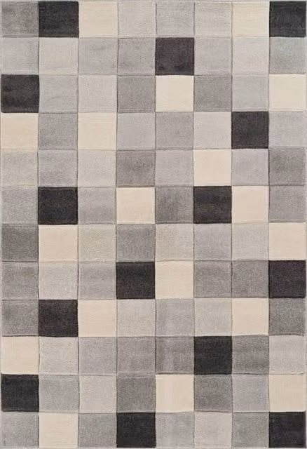 Desire Rugs Santiago Modern Geometric Patterned Carved Area Rug in Grey, W: 200 cm, D: 290 cm – 1