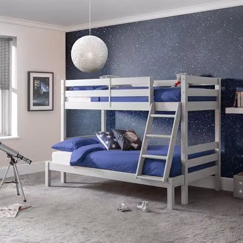 Julian Bowen Merlin Triple Sleeper Bunk Bed in Dove Grey, H 201.5 x W 120 x D 190 cm – 1