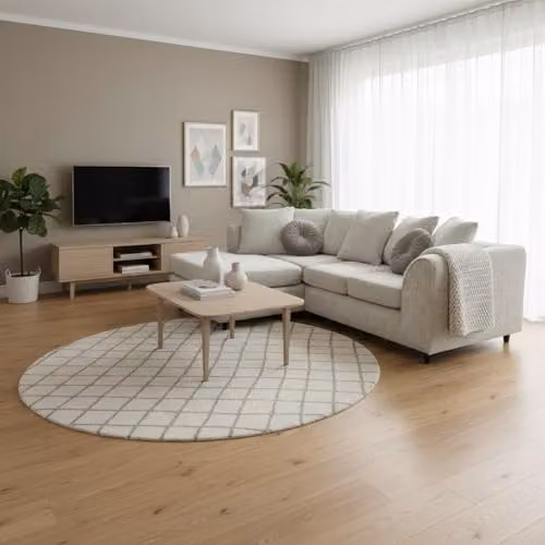 Abakus Direct Jumbo Chenille L-Shaped Corner Sofa with Left Hand Facing Chaise in White – 2