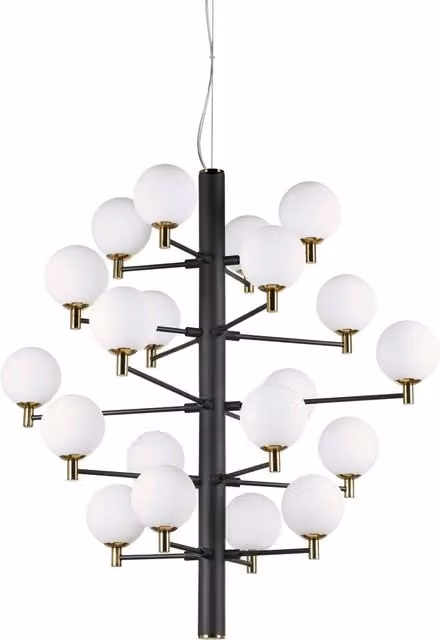 Netlighting Copernico 20 Light Multi Arm Ceiling Pendant Light in Black with G9 Bulbs – 1
