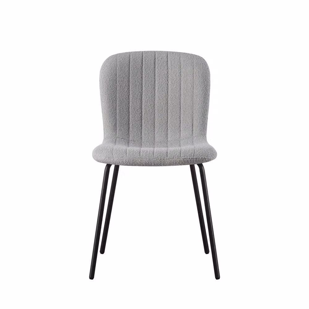 MCC Direct Bella Luxe Set of 4 Modern Teddy Faux Fur Dining Chairs in Grey – 2