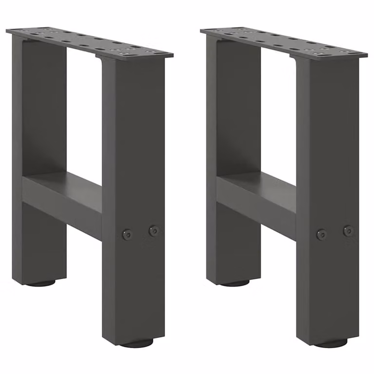 Berkfield Home Steel Coffee Table Legs in Anthracite and Black, 2 Pieces, H: 30 cm x W: 30 cm