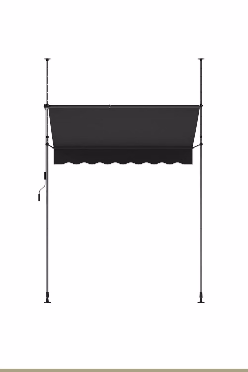 Living and Home Manual Retractable Outdoor Patio Awning with Hand Crank in Black – 4