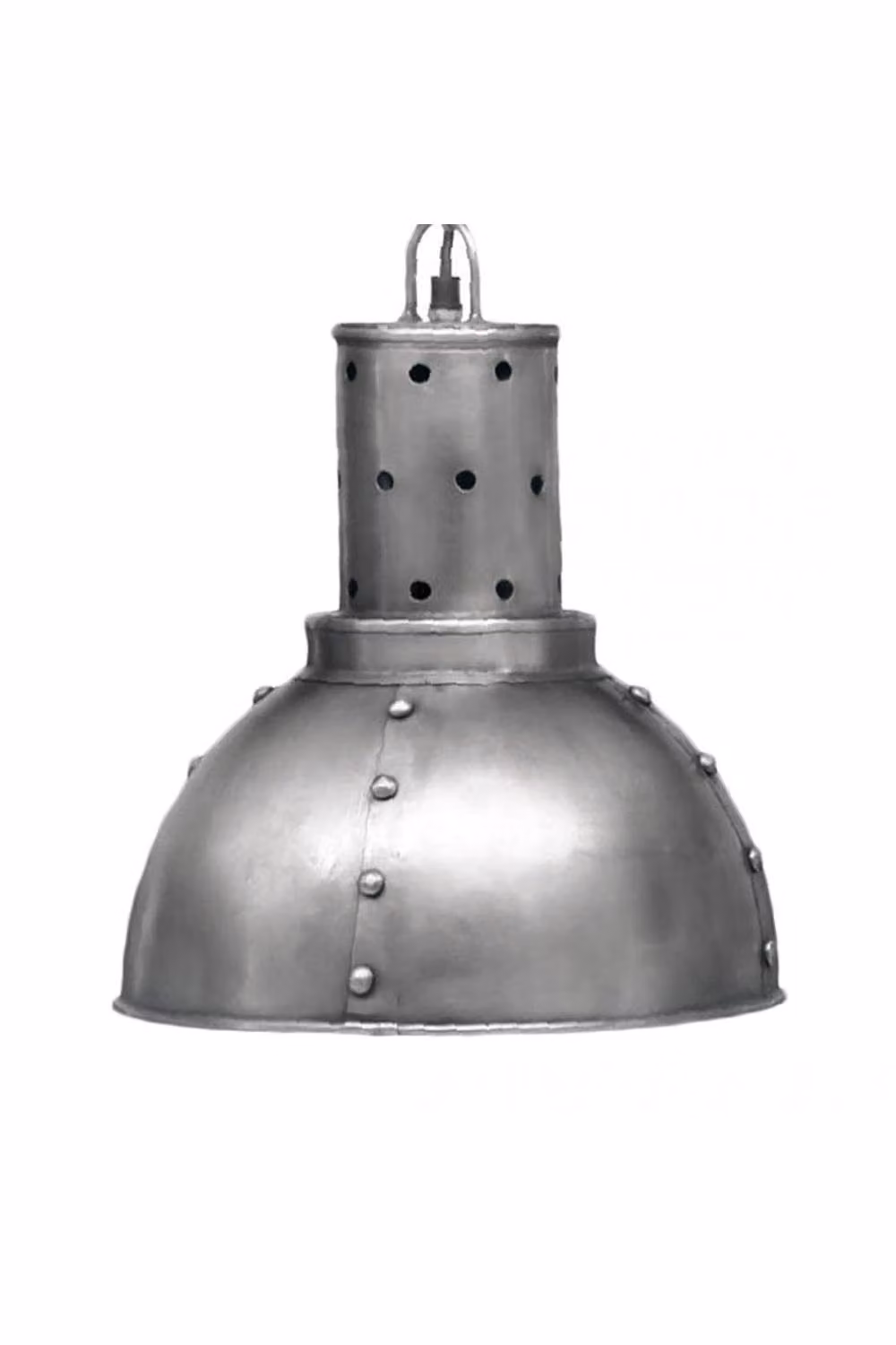 IH Design Tagari Round Galvanised Pendant Lamp in Silver with E27 Socket – 2