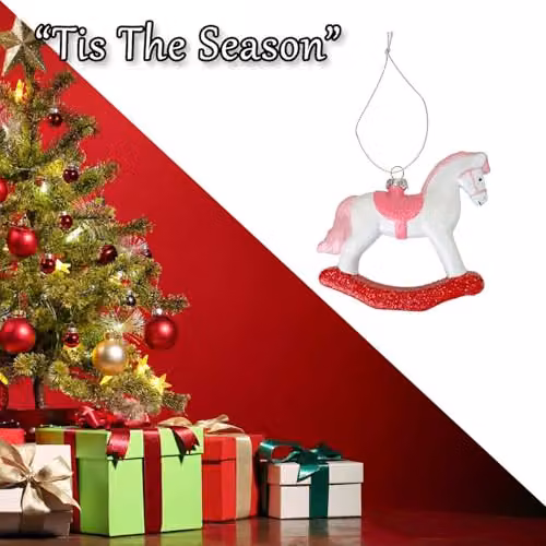 VFM e-Store Pink Rocking Horse Christmas Tree Decoration Ornament W/D/H: 10.5 x 10.5 x 10.5 cm – 6