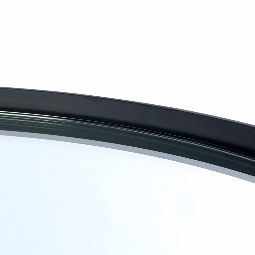 Cheshire Monroe Round Glass Coffee Table in Black and Mirrored Finish – 4