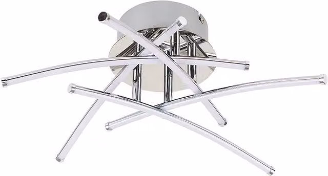 EONLION Modern Round Chrome Flush Ceiling LED Light in Silver with Warm White Glow
