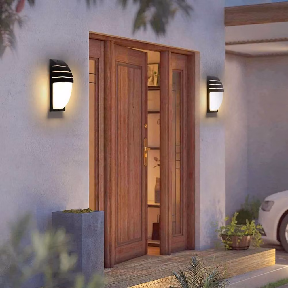 COMELY Set of 2 Modern Black LED Outdoor Wall Lights, IP65 Waterproof, 3000K Warm White – 2