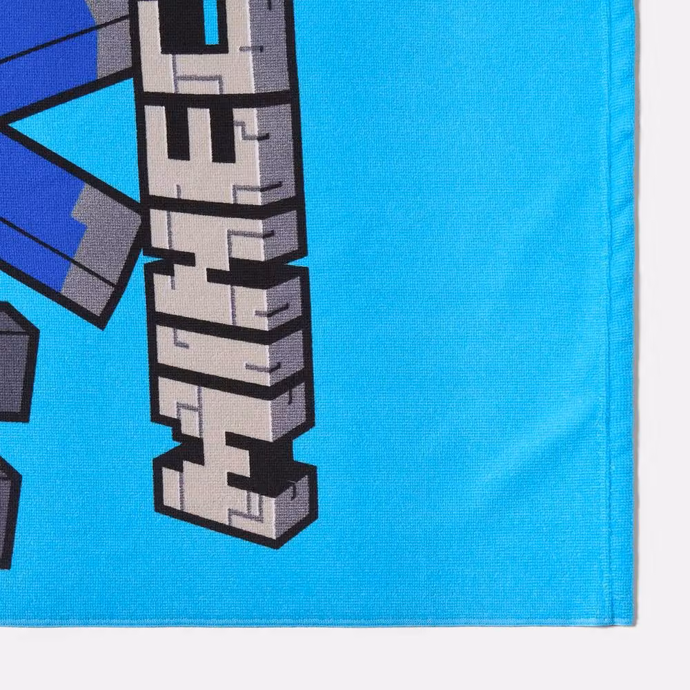 OHS Kids Minecraft Microfibre Beach Bath Towel, Blue, Quick Drying and Fluffy – 2