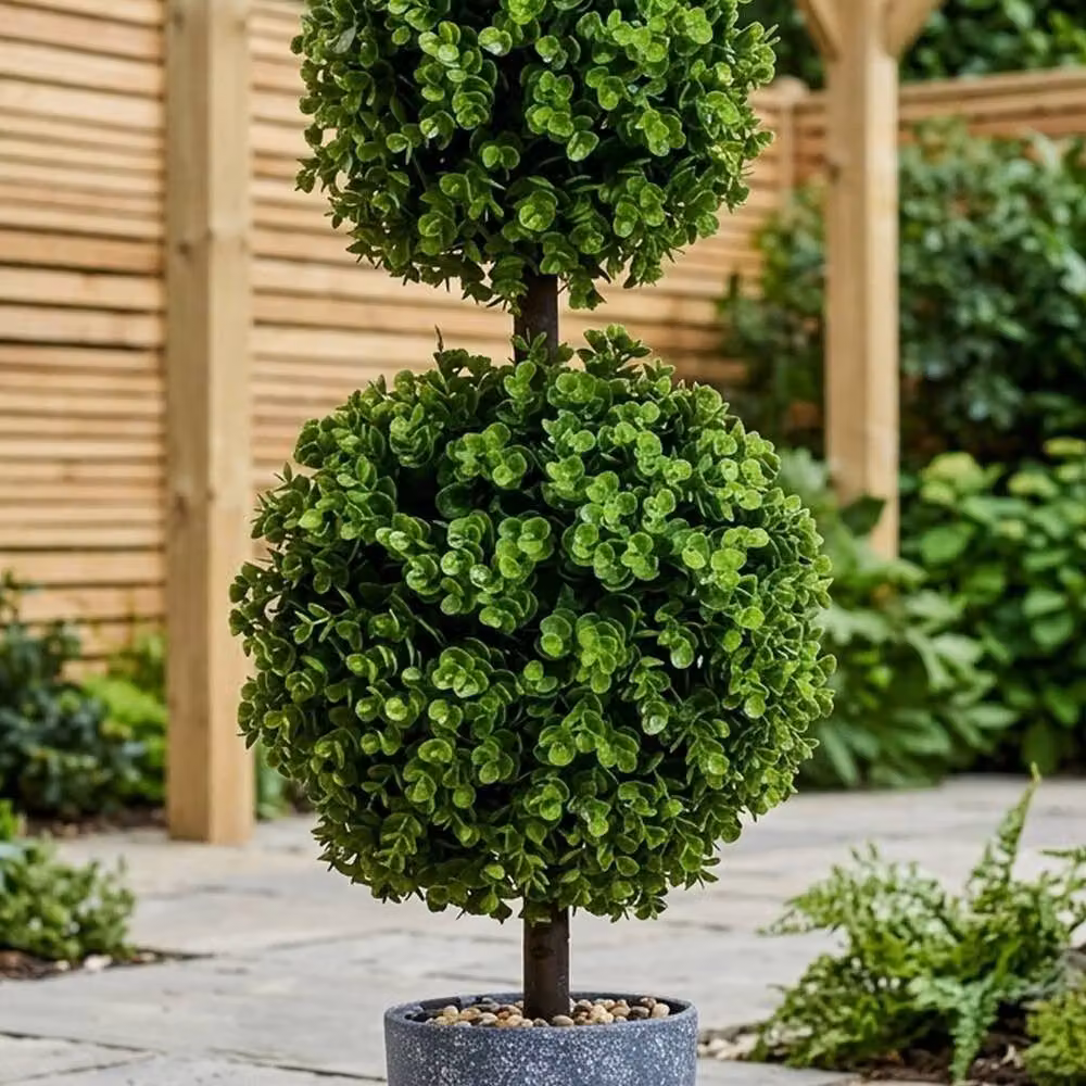 Garden Greatness Jardin Artificial Two Ball Topiary Tree in Green – 2